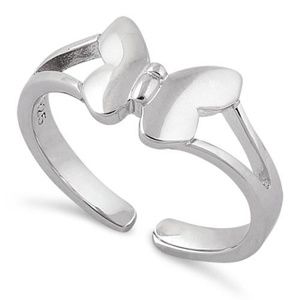 Sterling Silver Plain Butterfly Toe Ring